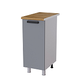 Шкаф нижний 35Р кухня Осло без столешницы (Белый/Карбон Пепел)