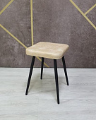 Табурет Хоби квадрат замша (Бежевый 17/Черный конус)