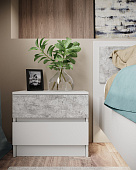 Тумба прикроватная Софи 2шт. (Белый/Бетон светлый)