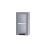 Шкаф верхний со стеклом 4ВС кухня Кампео (Белый/Мята-софт)