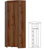 Шкаф угловой Квадро-20 (Дуб Делано темный)