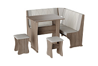 Кухонный уголок Гамма тип 2 (Дуб сонома трюфель/Серый/Белый) 