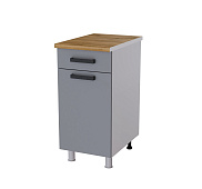 Шкаф нижний с 1 ящиком глубокий Г4Р1 кухня Крафт без столешницы (Дуб сонома/Бетон светлый)