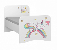 Кровать Смарти-2 (Белый/Фотопечать Единорожка)