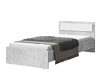 Кровать Лето 0.9 с настилом (Цемент светлый/Белый)