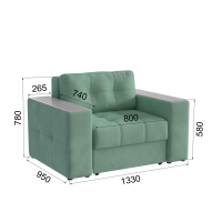 Кресло кровать Виконт_Мятный