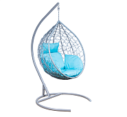 Кресло подвесное LESET ЭВА (Серый металлик каркас/Бирюза яркая подушка)