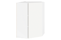 Шкаф навесной Фьюжн 42.19 угл. L600х600 Н900 правый (1 дв. гл.) (Белый эмаль)