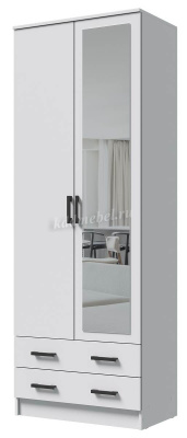 Шкаф Дуэт с зеркалом комбинированный (Белый)