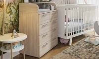 Комод К-1М с пеленальным столиком (Ясень шимо светлый)