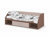 Кровать 0.8*1.9 одноярусная Симба (Ясень шимо темный/Кофе с молоком)