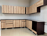 Кухня угловая Плейона 2,4*2,8  (Венге/Дуб Делано/Столешница Олдвуд)