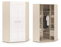 Шкаф угловой Симба 2-х створчатый (Дуб белфорт/Белый глянец)