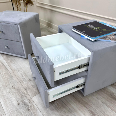 Тумба прикроватная Твист (Микровелюр/Светло-серый)