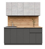 Кухня Лето 1,8 (Графит/Цемент светлый)