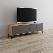 Тумба ТВ Парус-13 (Дуб крафт золотой/Графит серый)