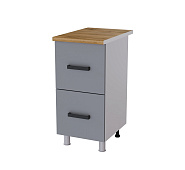 Шкаф нижний с 2 ящиками 4РГ кухня Крафт (Дуб сонома/Бетон темный)