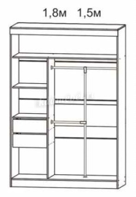Шкаф-купе Танго 1.5 лакобель Р (Венге)