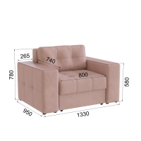 Кресло кровать Виконт_Пыльная роза