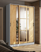 Шкаф-купе Стиль-2 1600 (Белый древесные поры/Дуб крафт золотой) 