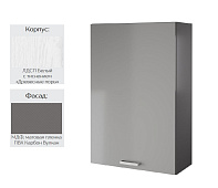 Шкаф верхний с единым фасадом 6В кухня Осло (Белый/Карбон вулкан)