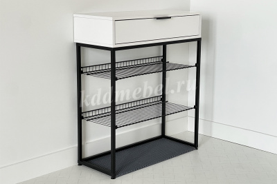 Обувница Краш (Черный муар/Белое дерево)