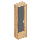 Шкаф 2ств с ящиками Граф (Дуб золотистый/Темно серый лофт)