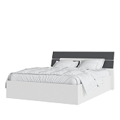 Кровать Гавана 1.6 с ортопедическим основанием (Белый/Графит серый)