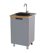 Шкаф нижний мойка 5М кухня Осло без столешницы (Белый/Карбон сапфир)  