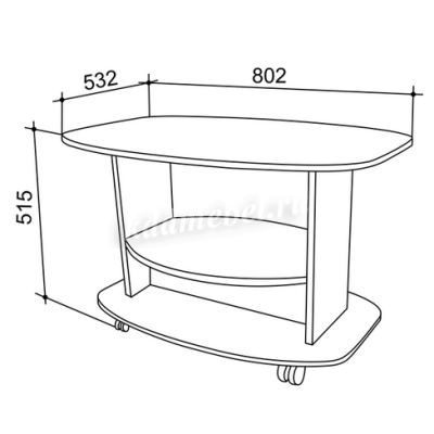 Стол журнальный Лидер (Дуб сонома)