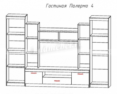 Гостиная Палермо-4 (Анкор белый/Венге)