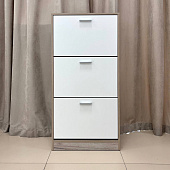 Тумба для обуви Империал 600 3-х дверная (Дуб крафт серый/Белый)