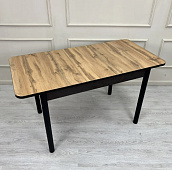 Стол обеденный раздвижной Лидер (Дуб вотан/Опоры черные)