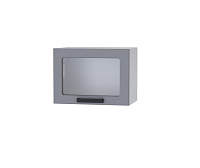 Шкаф верхний со стеклом 5ХС кухня Кампео (Белый/Кофе-софтанит)