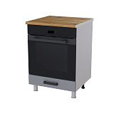 Шкаф нижний духовой 6Д кухня Контемп без столешницы (Дуб сонома/Океан)