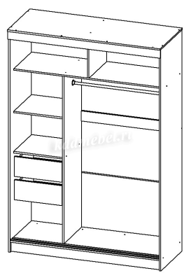 Шкаф-купе Ева 1500 (Дуб сонома)
