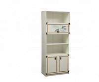 Шкаф комбинированный Севилья-18 (Дуб белый/Kroning канат золотой)