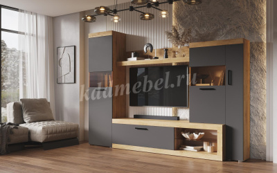 Гостиная Бастон (Дуб вотан/Графит)