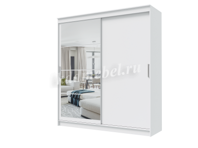 Шкаф-купе Гранд 2000 (Белый/Белый гладкий/Зеркало)
