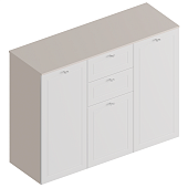 Комод Лорэн 3ств. с 2 ящиками (Тефия/Софт айс)