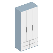 Шкаф 3ств. Бриз с ящиками (Дасти грин/Белый лофт)