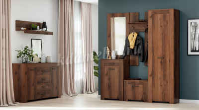 Полка навесная Квадро-40 (Дуб Делано темный)