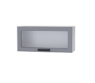 Шкаф верхний со стеклом 8ХС кухня Марбл (Белый/Индиго)