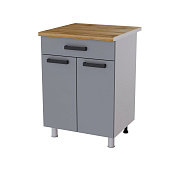 Шкаф нижний с 1 ящиком 6Р1 кухня Бомбей без столешницы (Белый/Сандал Белый)