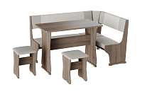 Кухонный уголок Гамма тип-1 (Дуб сонома трюфель/Серый/Белый) к/з