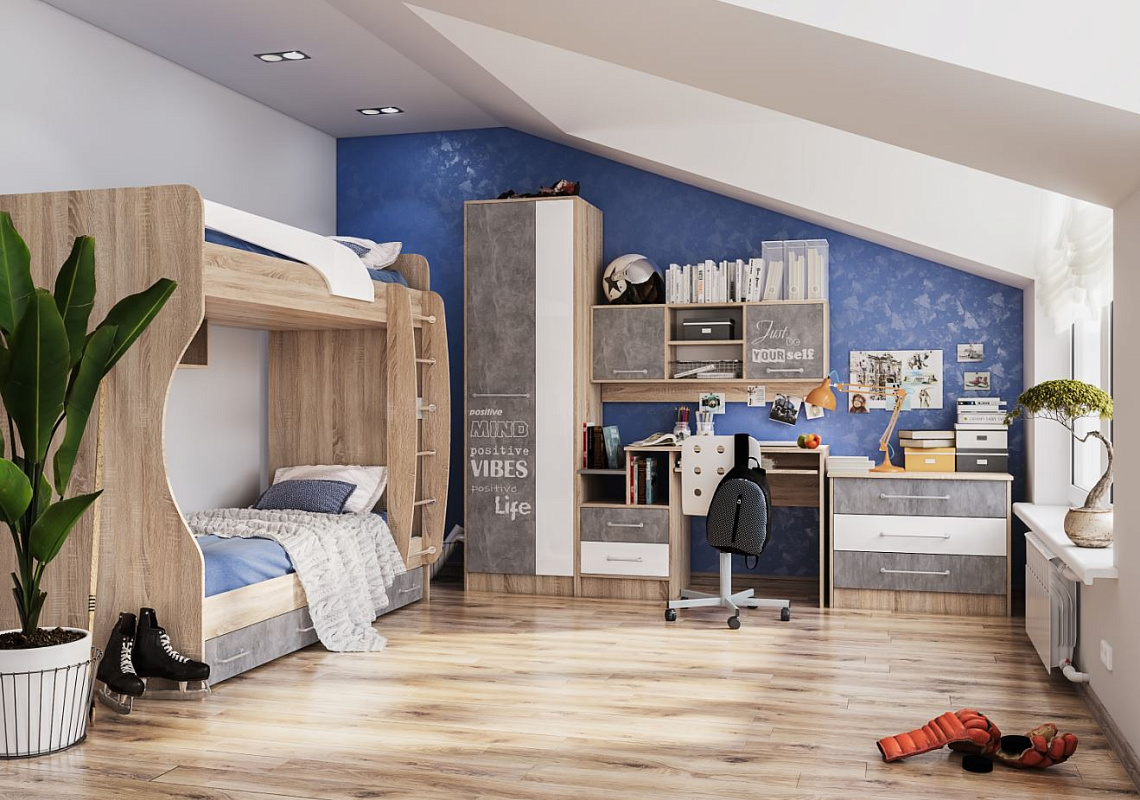 Колибри Лофт (Дуб крафт серый)