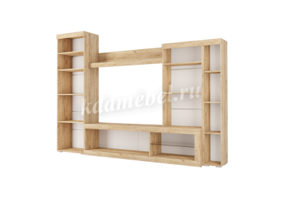 Гостиная Бастон (Дуб вотан/Белый гладкий)