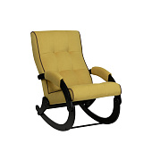 Кресло-качалка Leset Хилл (Венге/Ткань велюр Жёлтый V28/Кант Коричневый V23)